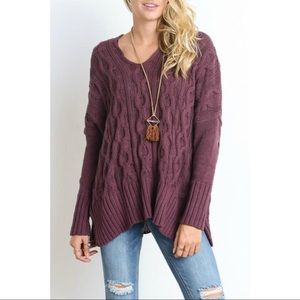 🌟Wishlist🌟 Cable Knit Oversized Sweater, Mauve